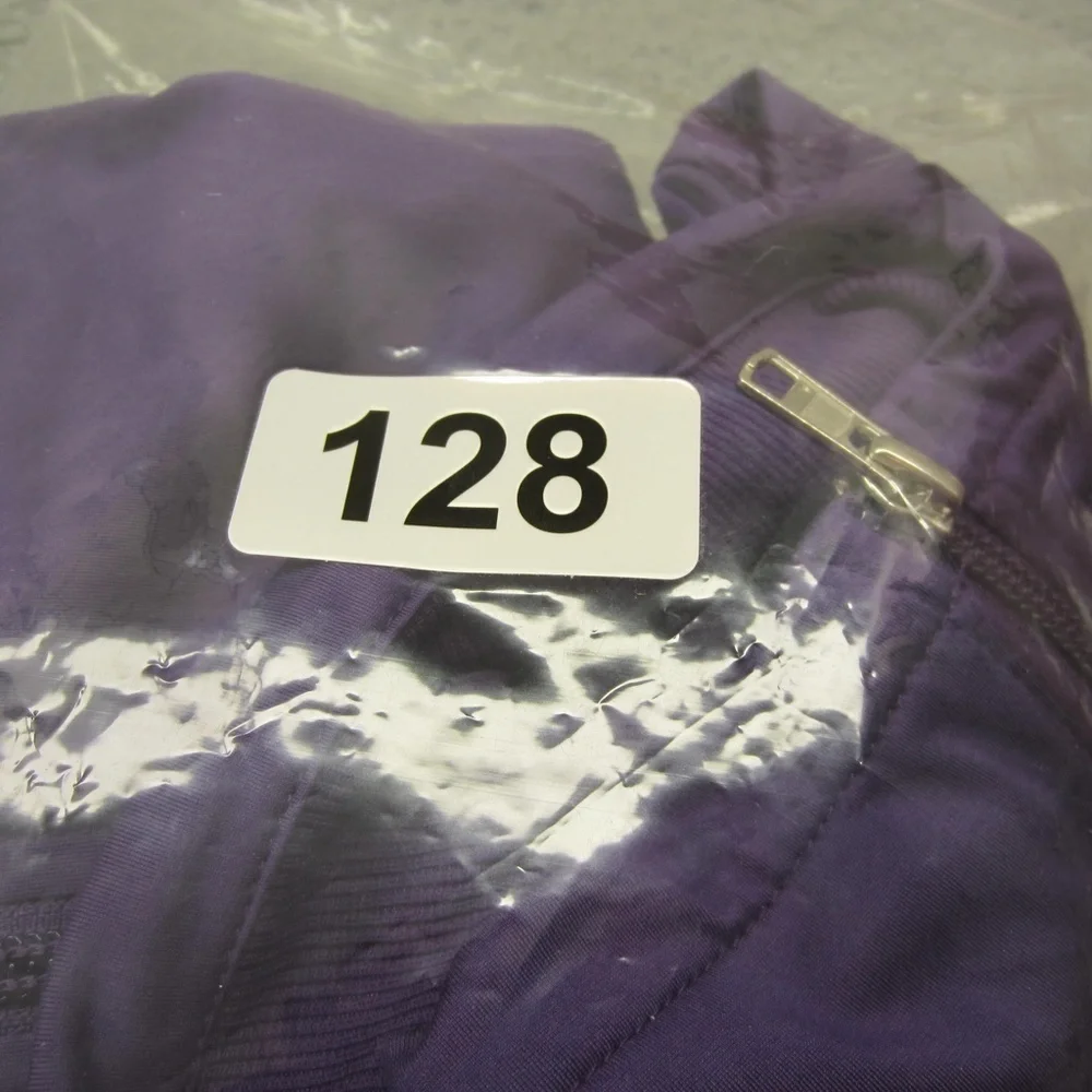 Nike The Athletic Dept women's L zip up pockets Purple White short sleeve Jacket